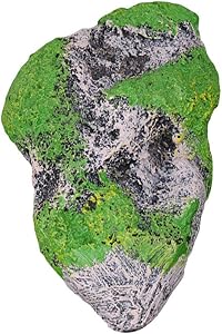OWIKAR Aquarium Decor Fish Tank Floating Rocks Suspended Stone Covered with Moss Artificial Decoration Ornament Supplies 3.5