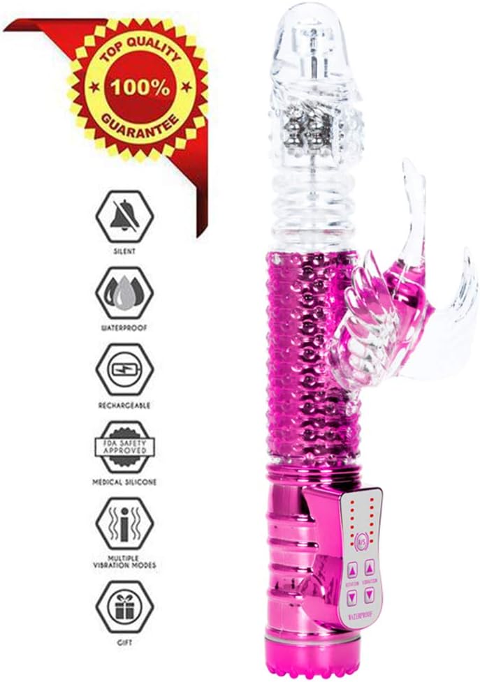 T/elescopic R/otation 12X Speeds Waterproof R/ampant R/abbit M/assage S/tick by ABWEY H/andheld Wand, C/ordless P/ortable D/eep T/Issue M/assager Pink