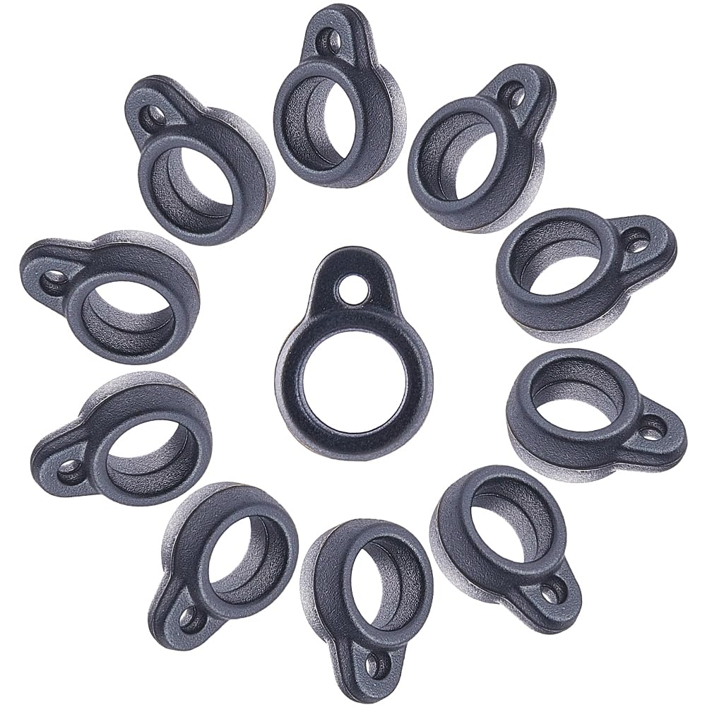 GORGECRAFT 50PCS Anti-Lost Silicone Rubber Rings 8mm Diameter Black Non-Lost O Rings Multipurpose Adjustable Holder Pendant for Necklace Lanyard Pens Device Keychains Office Supplies