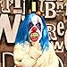 Hyaline&Dora Halloween Creepy Clown Mask with Yellow Hair for Adults,Halloween Costume Party Props Masks (Blue)