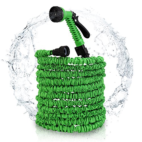 Veidoo Garden Hose,Expandable Hose,75 ft with 7 Pattern Spray Nozzle, High Pressure,Flexible for All Your Watering,Car Wash Use,Shower pet (Green)