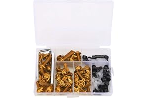 158Pcs Motorcycle Fairing Bolt Kit, M5 M6 Aluminum Fairing Bolts Nut Clips Kit Washers Nuts Screws Fasteners Assortment for S