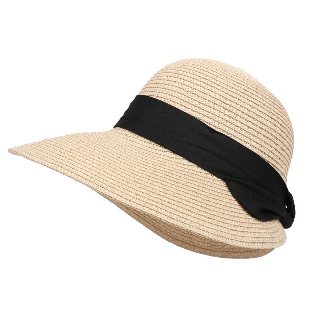 Chapeau Visière Paille WSLCN Femme - Pliable Et Léger Pour Plage Et Vacances