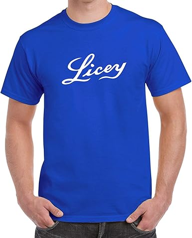 white and royal blue t shirt