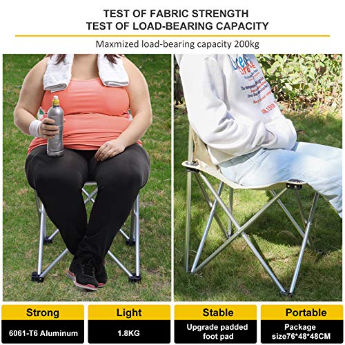 Synlyn Campingstuhl Klappbar Camping Faltstuhl Klappstuhl mit Tragetasche ultraleichter Angelstuhl Anglerstuhl Outdoor… – Bild 4