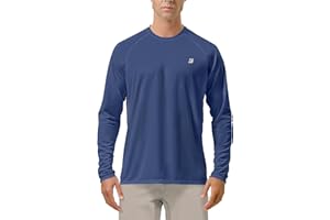 Roadbox Mens UPF 50+ UV Sun Protection Shirts Outdoor Long Sleeve SPF Rash Guard for Fishing Hiking Swimming Running