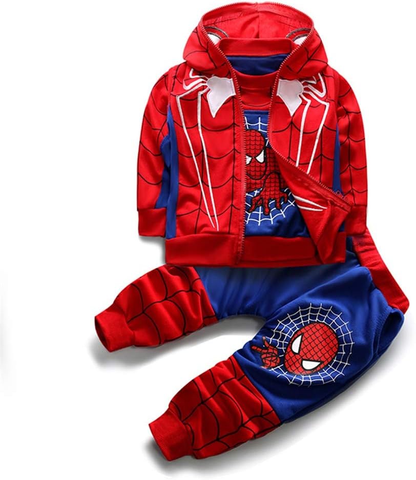 Rizoo Boys 3 Pieces Clothing Set Spiderman Hoodie with Pant Sweatshirt for Boys
