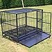 Walnest 48 Inch Heavy Duty Dog Crate, Dog Kennel for Large Dog with Lockable Wheels Removable Tray, High Anxiety Double Door Dog Crate Silver