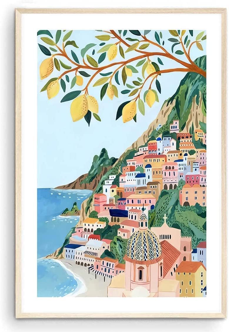 Wall Décor - Positano, Amalfi Coast Art Print, Italy Art Print, Travel Gift, Travel Poster, Europe Print, Italian Coast, Italian Riviera, Housewarming (Unframed) (11x14)