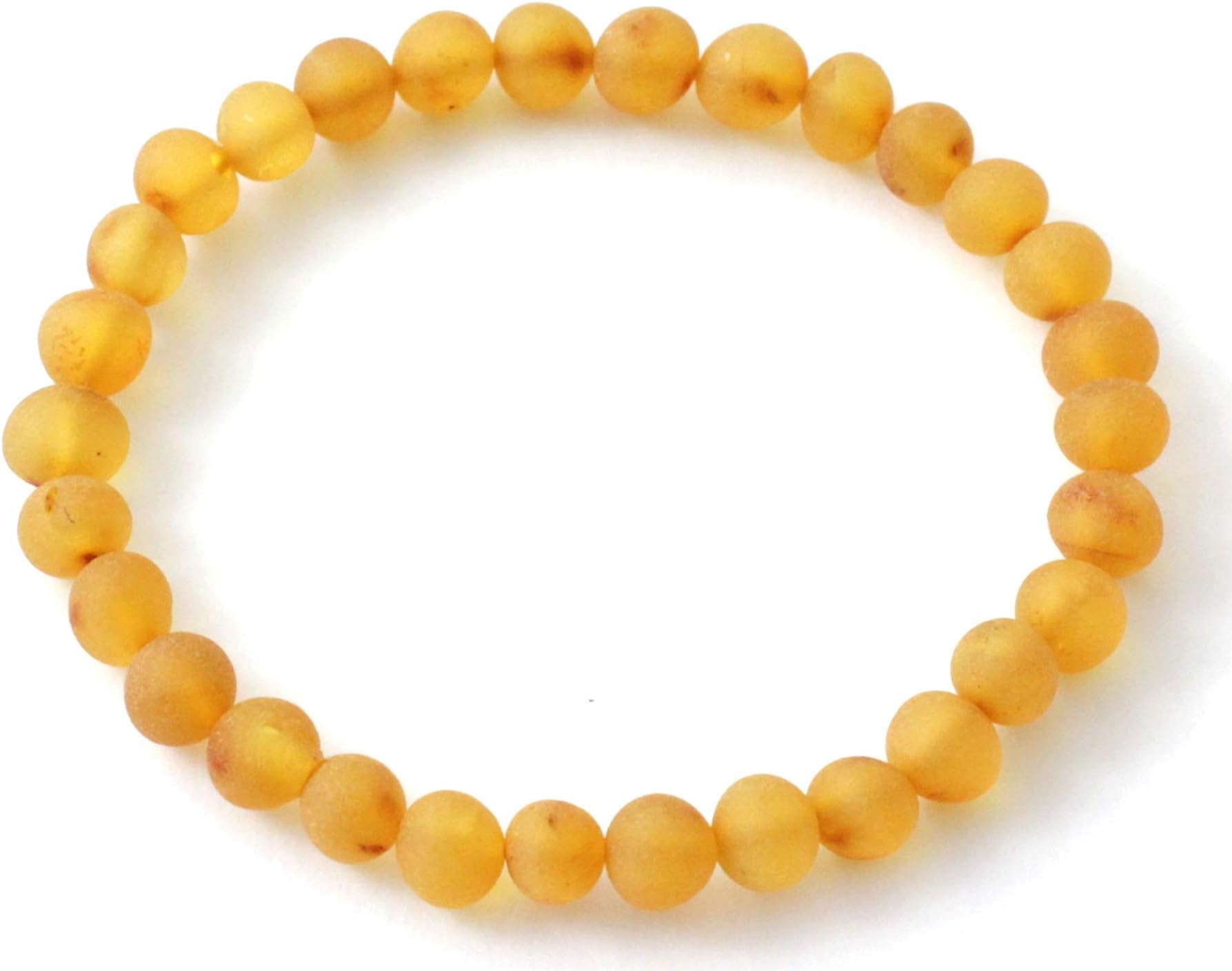 TipTopEcoBaltic Amber Adult Stretch Bracelet - 7 Inches (18 cm) Long - Unpolished Honey Beads