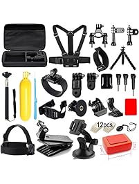 Soft Digits Accessories Kit for GoPro Hero 5 4 3+ 3 2 1 Session Accessory Bundle Set for Action Camera SJ4000 SJ5000 SJ6000 Xiaomi Yi-Flotation Handle+Head Strap+Chest Strap