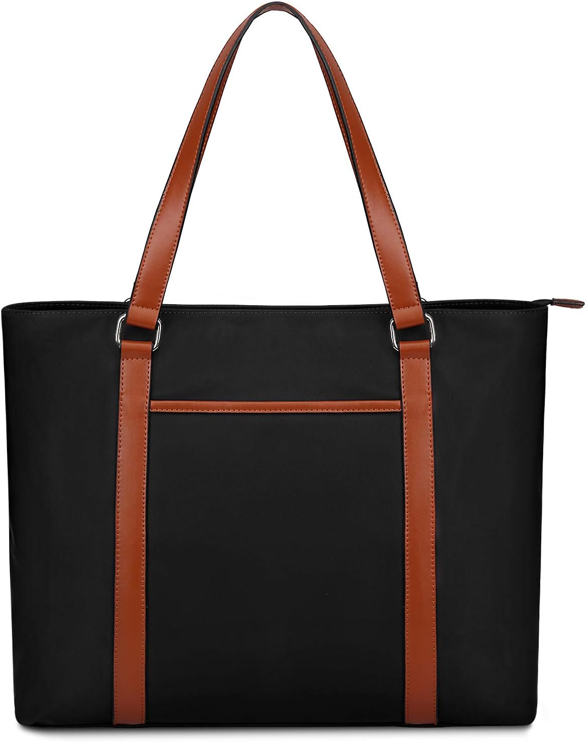nylon tote with leather handles