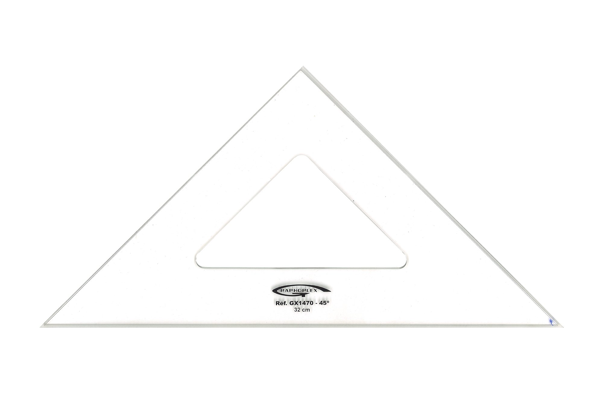 Graphoplex Set Square 45 ° 3 Edges (Clear 32 cm Transparent