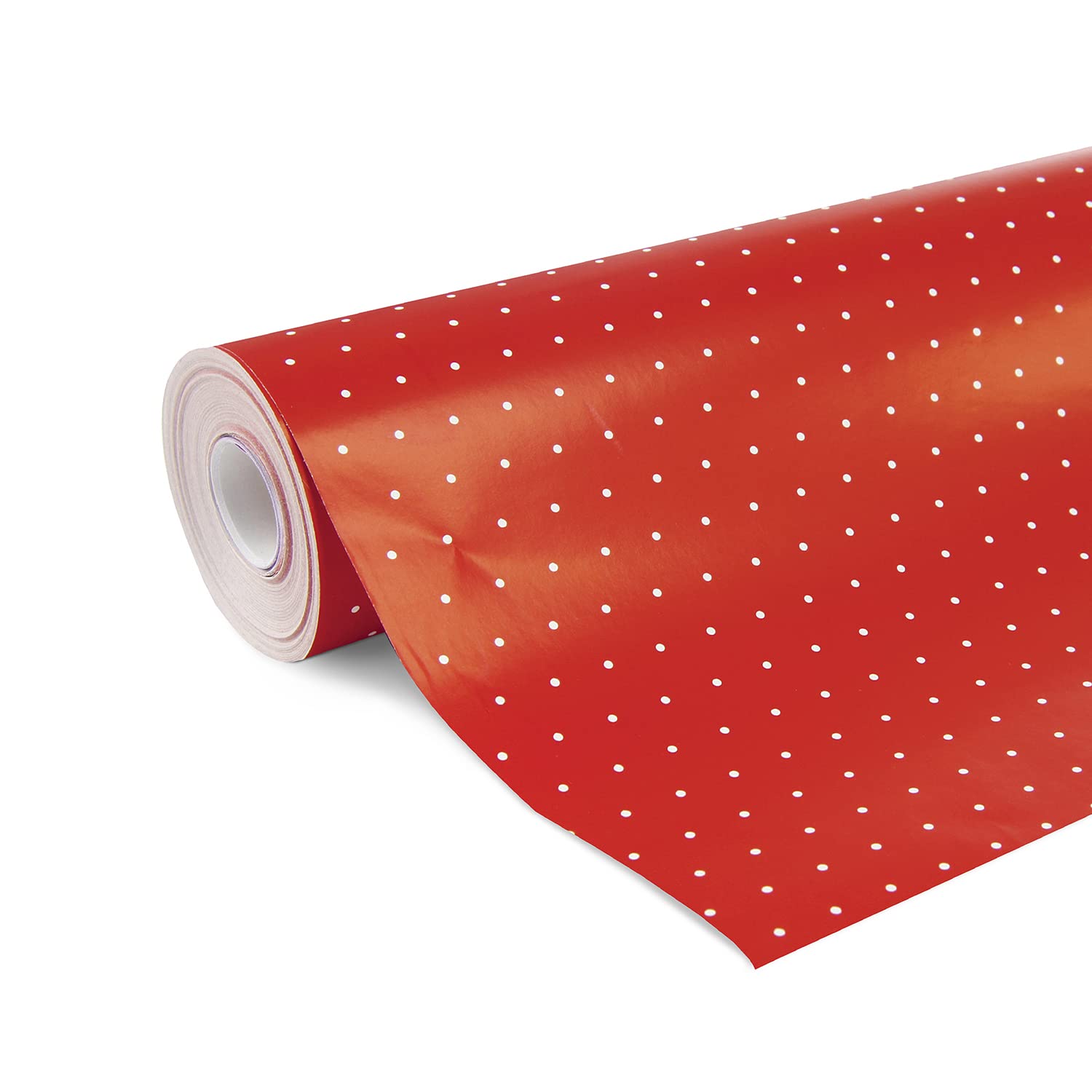 Clairefontaine 201402C - A Reel Of Gift Paper - Alliance Paper 60g - Format : 50x0,70m - Pattern : White/Red Dots - Gift Wrapping, Ideal For Packaging