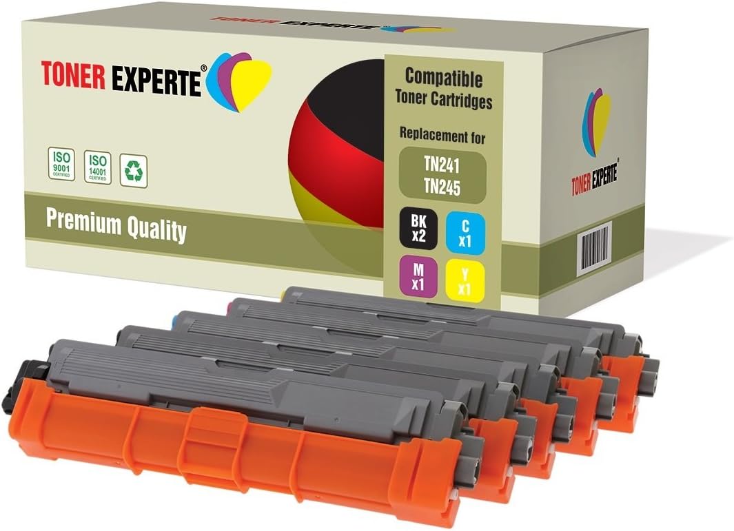 TONER EXPERTE TN241 TN245 Toner Cartridge Replacement for Brother TN-241 TN-245 Compatible with DCP-9015CDW DCP-9020CDW HL-3140CW HL-3150CDW MFC-9330CDW (5-Pack Black Cyan Magenta Yellow) - Image 3