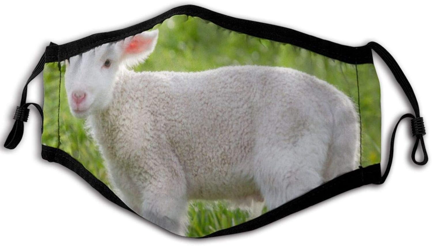 White Suffolk Lamb A Few Days Old Animal Face Masks Washable Reusable