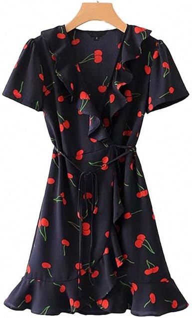 v neck floral wrap dress