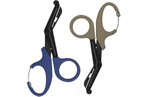 MOVOCA Medical Scissors with Carabiner - 7.5" Bandage Scissors Trauma Shears, Fluoride Coated Non-Stick Blades Stainless Steel EMT Shears for Doctor, Nurses, Nursing Students, EMT, EMS
