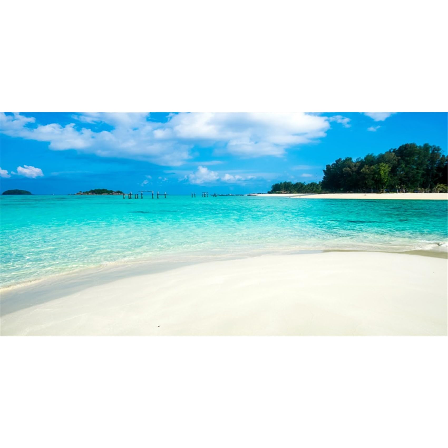 MIRRORANG 91x41cm Tropical Aquarium Background Blue Sky Sea Water Fish Tank Background