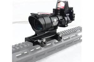 Tactical ACOG Style 4x32 red Optical Fiber Rifle Scope and RMR 1x Red Dot Sight Rifle Scope