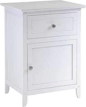 Amazon Com Small Accent Table White Wood Night Stand With Drawer And Storage Furniture Decor