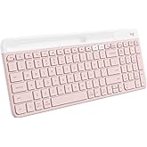 Logitech K585 Multi-Device Slim Wireless Keyboard, Built-in Cradle for Device; for Laptop, Tablet, Desktop, Smartphone, Win/Mac, Bluetooth/Receiver, Compact, Easy Switch, 24 Month Battery - Rose
