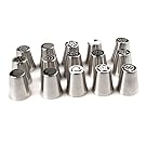 Cake Decorating Tips Luckypack Russian Cake Decorating Tips - 15 Piece Set - Stainless Steel With Storage Box