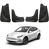 BASENOR Tesla Model Y Mud Flaps Splash Guards(Set of Four) No Need to Drill Holes No Using Sticker Upgraded