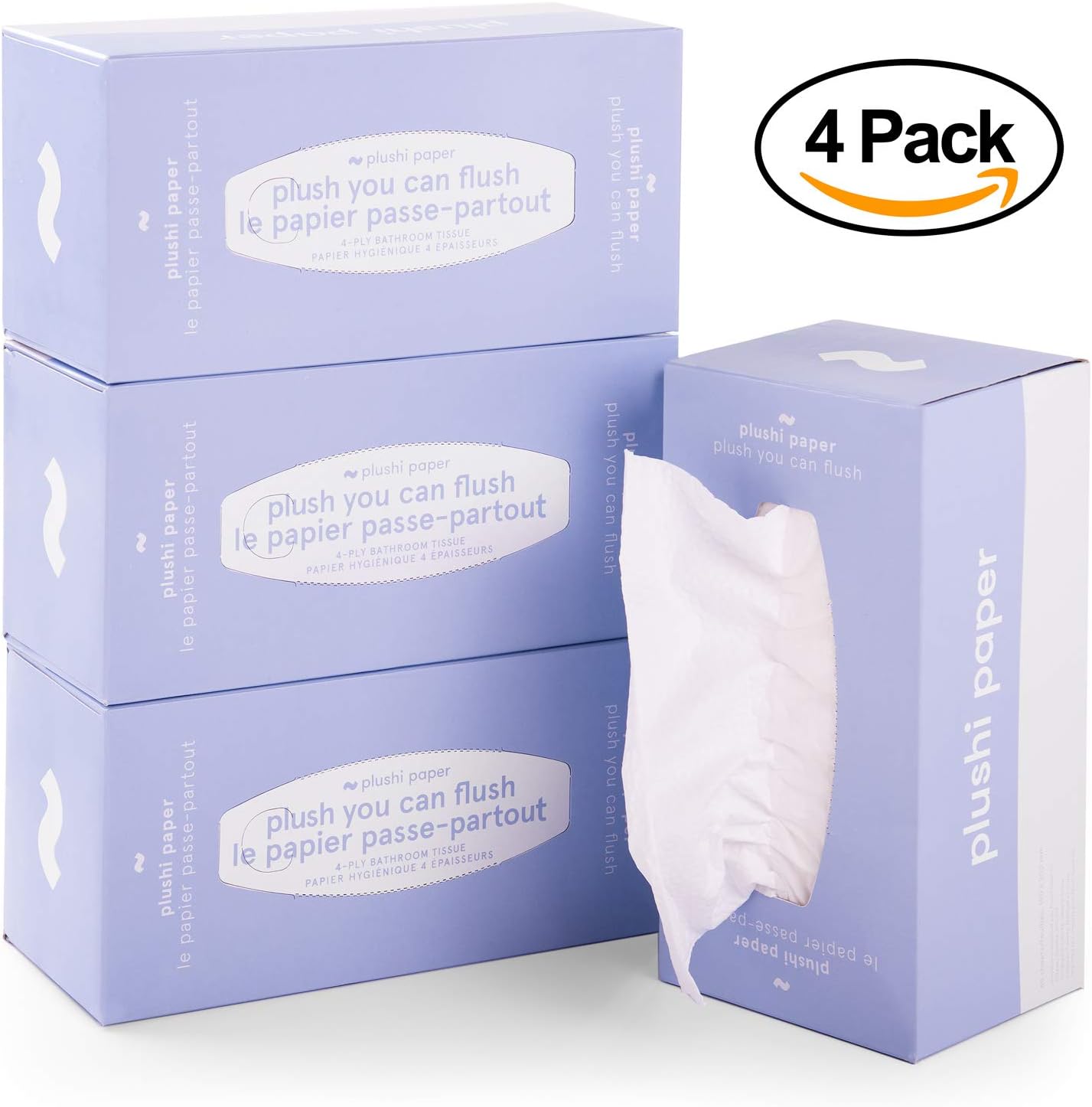 Plushi Paper Septic Safe Tube Free 4 Ply Soft Toilet Paper RV Essential and Mom Approved for Travel Trailers Campers Marine Biodegradable 4 Boxes 320 Wipes: Health & Personal Care