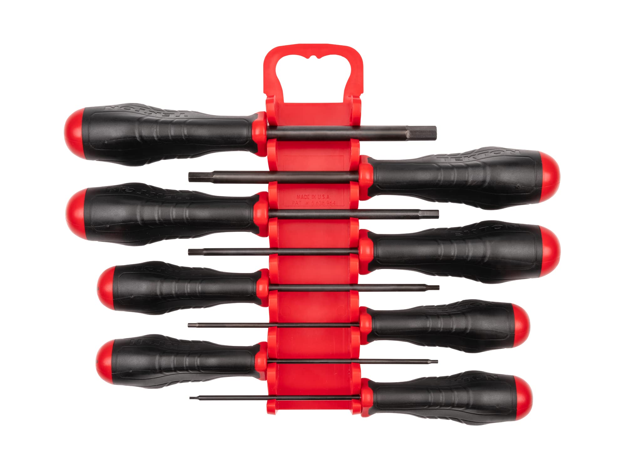 TEKTON Hex High-Torque Black Oxide Blade Screwdriver Set with Holder, 8-Piece (1.5-8 mm) | DHX92201 | Made in USA Image TEKTON Hex High-Torque Black Oxide Blade Screwdriver Set with Holder, 8-Piece (1.5-8 mm) | DHX92201 | Made in USA Image