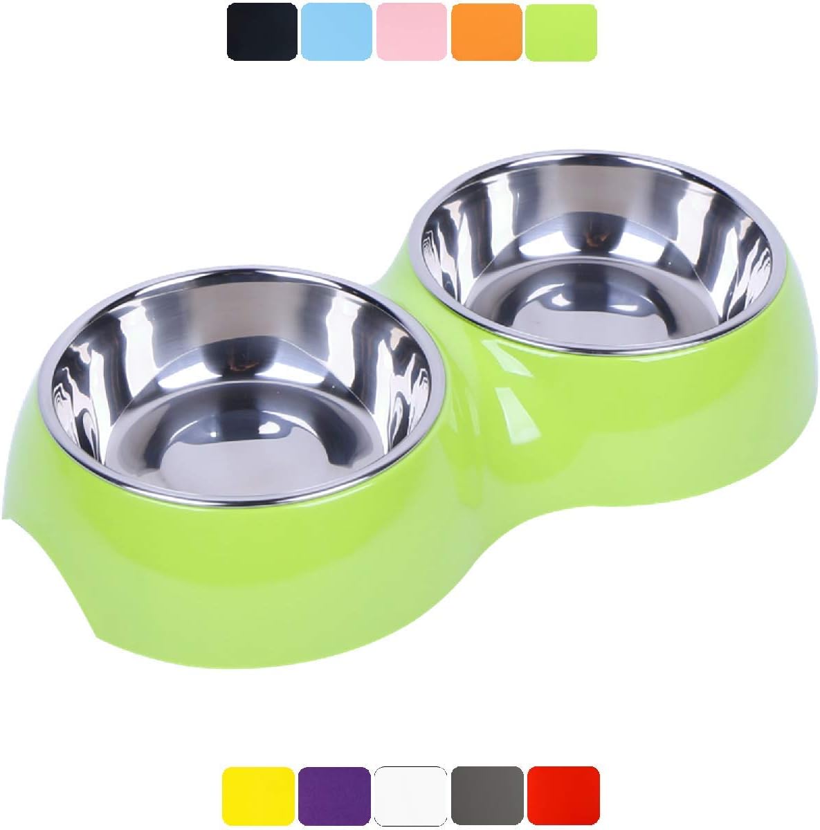 DDOXX Double Dog Bowl, NonSlip, StainlessSteel, Melamine many