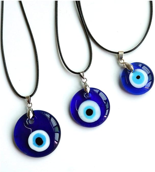 3Pcs Turkish Blue Evil Eye Beads Charms Pendants Necklace Glass Eyes