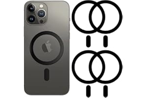 Python Trend One Metal Ring Compatible with MagSafe Sticker Designed for iPhone 12~17, Circle Magnetic Magnet Adapter Rings for Phone Case (Black)