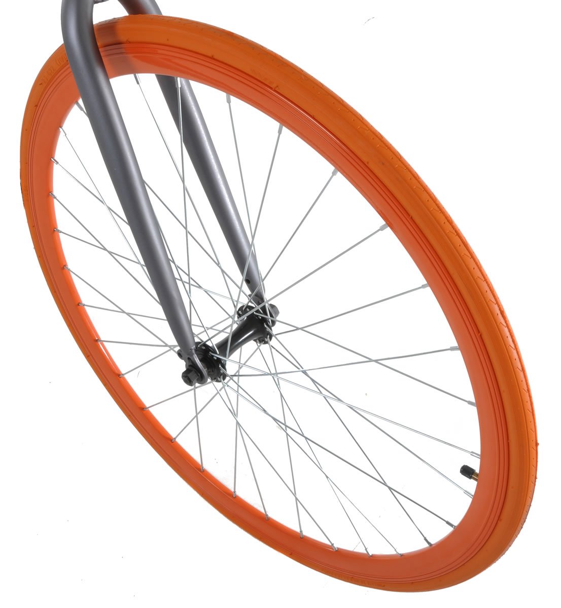 Vilano Fixed Gear Bike Fixie Single Speed Road Bike, Grey/Orange, 54cm