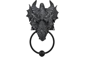 Pacific Giftware 9.25 Inch Gargoyle Dragon Door Knocker Resin Statue Figurine