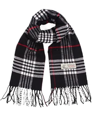 Plaid Cashmere Feel Classic Soft Luxurious Winter Scarf For Men Women