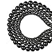 LK-CRAFTS Natural Black Hematite Gemstone Round Loose Beads for Jewelry Making Findings/Accessories 1 Strand 15.5 inches - 6mm