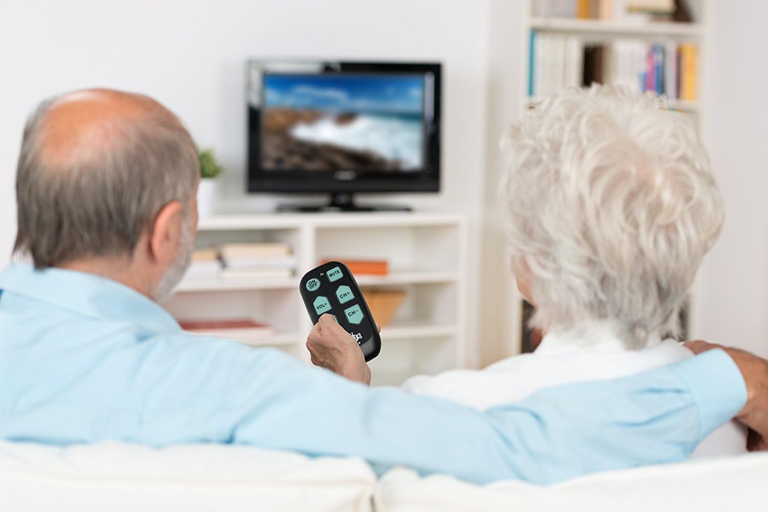 Universal Big Button TV Remote - EasyMote | Backlit, Easy Use, Smart, Learning Television & Cable Box Controller, Perfect for Assisted Living Elderly Care. Black TV Remote Control: Electronics