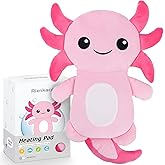 Microwave Heating Pads for Cramps, Cute Microwavable Period Heating Pad Cramps Pain Relief for Women & Girls, Stuffed Animals Moist Heat Pad for Menstrual-Washable Heat Pack (Pink Axolotl)