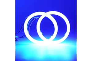QasimLED 1-Pair 90MM Blue 60SMD LED COB Angel Eyes Fog Lamp Halo Ring Driving Light with Cotton Plastic Cover 12V 24V