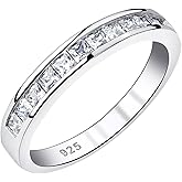 Newshe Jewellery Wedding Bands Eternity Rings for Women Cubic Zirconia Princess 925 Sterling Silver Engagement Promise Engagement Promise Size 5-10