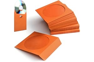 Flexzion DVD CD Sleeves 100 Pack - Premium Paper Envelopes for Blank Discs - Music, Movie, Video Game Storage With Window Cut