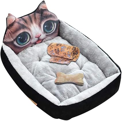 Guocu Fournitures Animaux Lit Chien Coussin Oreiller De Dessin Animé Chat Noir Set Xl806015 Cm