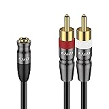 J&D 3.5 mm to Dual RCA Audio Cable, Gold Plated