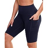 GAYHAY Biker Shorts for Women with Pockets - 8"/5"/3" Booty High Waisted Black Spandex Volleyball Short for Workout Yoga