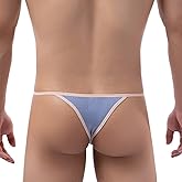Faringoto Men's Detachable Side Thong Briefs Gay Bikini Pant Men Comfortable Sexy Slip U Underpants