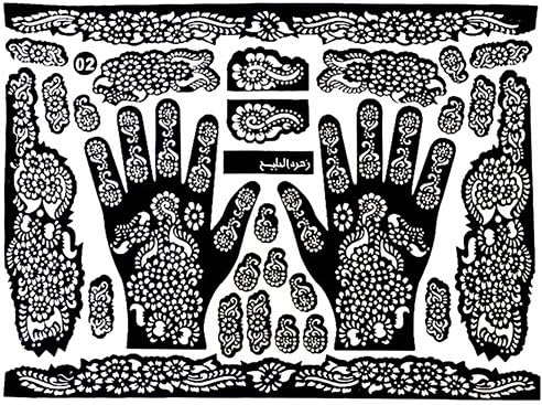 Tattoo Templates Hands/Feet Henna Tattoo Stencils for Airbrushing Mehndi Body Painting - SoundsBeauty
