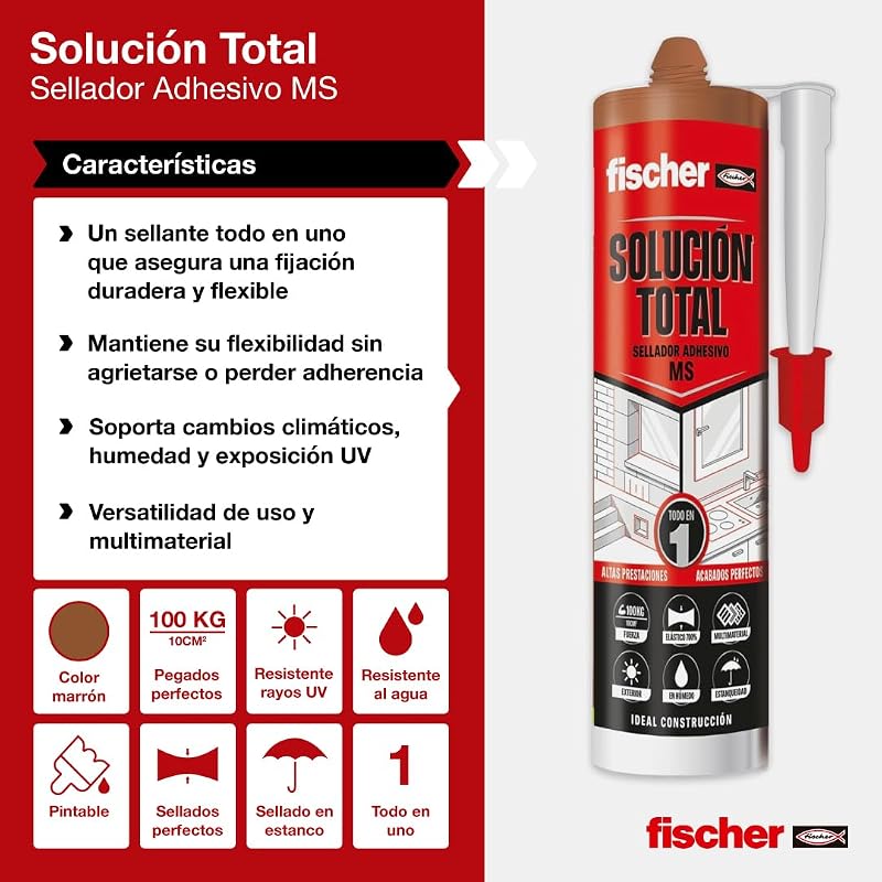 - Total Brown Solution 290ml | Alta Elasticidade e Aderência | Uso Interior e Exterior | Pintável e Resistente aos Raios UV | Para Construção, Automóvel e Telhados
