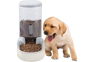 kathson Automatic Replenish Pet Food Feeding Dispenser Station,Easily Clean,Eating Bowl Storage Container Self Feeder Gravity for Dogs, Cats Small Pets Puppy Kitten Rabbit Bunny 1 Gallon