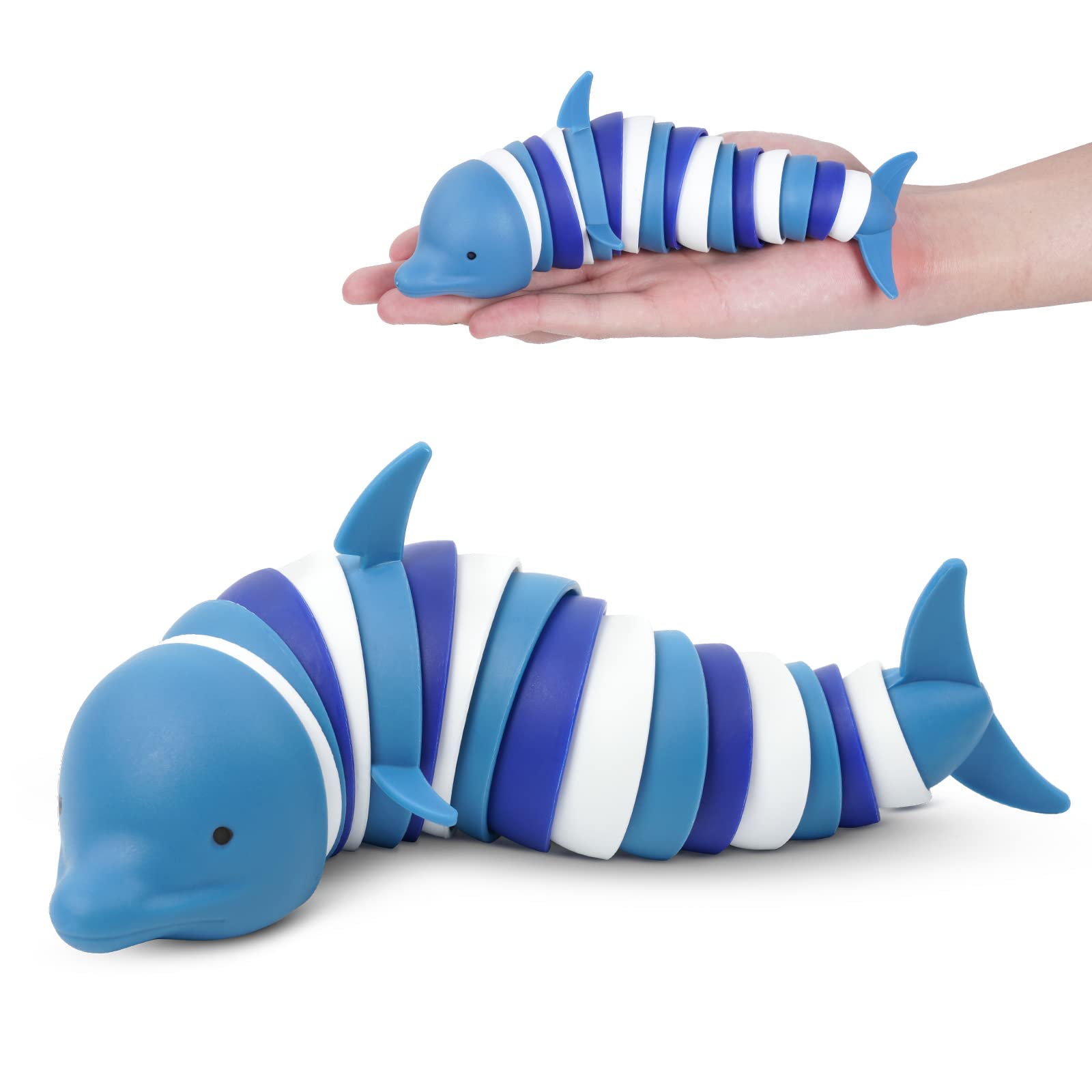 OSDUE Dolphin Fidget Toy, Twist Friendly Articulated Dolphin Fidget Toy, Flexible Decompression toy for Relaxing, Hand Sensory Toy for Adults, Can Be Twisted Casually Spoof Decompression and Pleasant